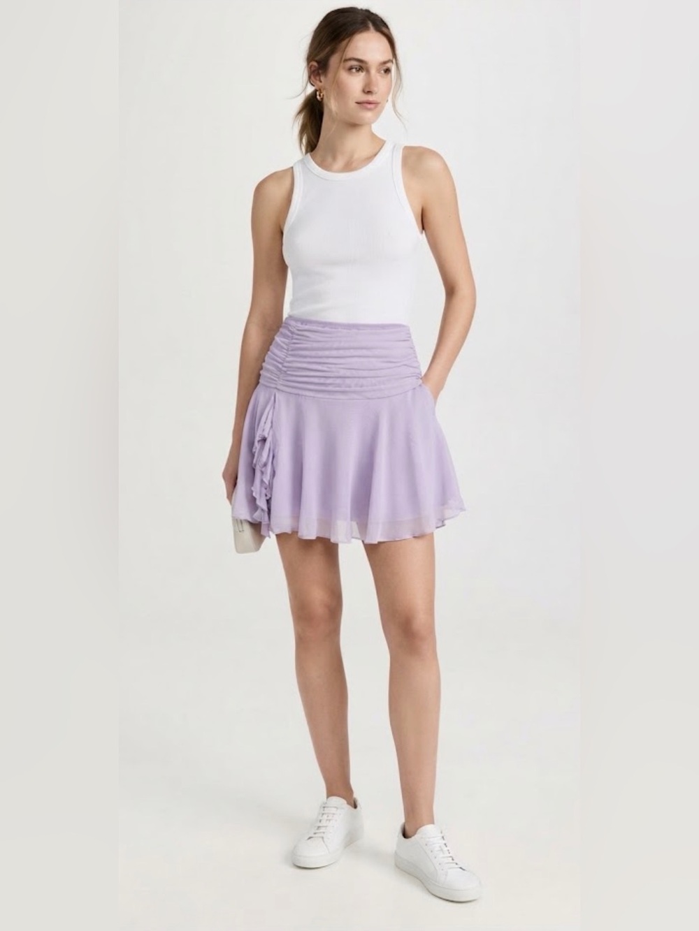 Lavender Ruffled Mini Skirt